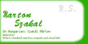 marton szakal business card