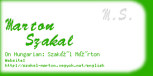 marton szakal business card